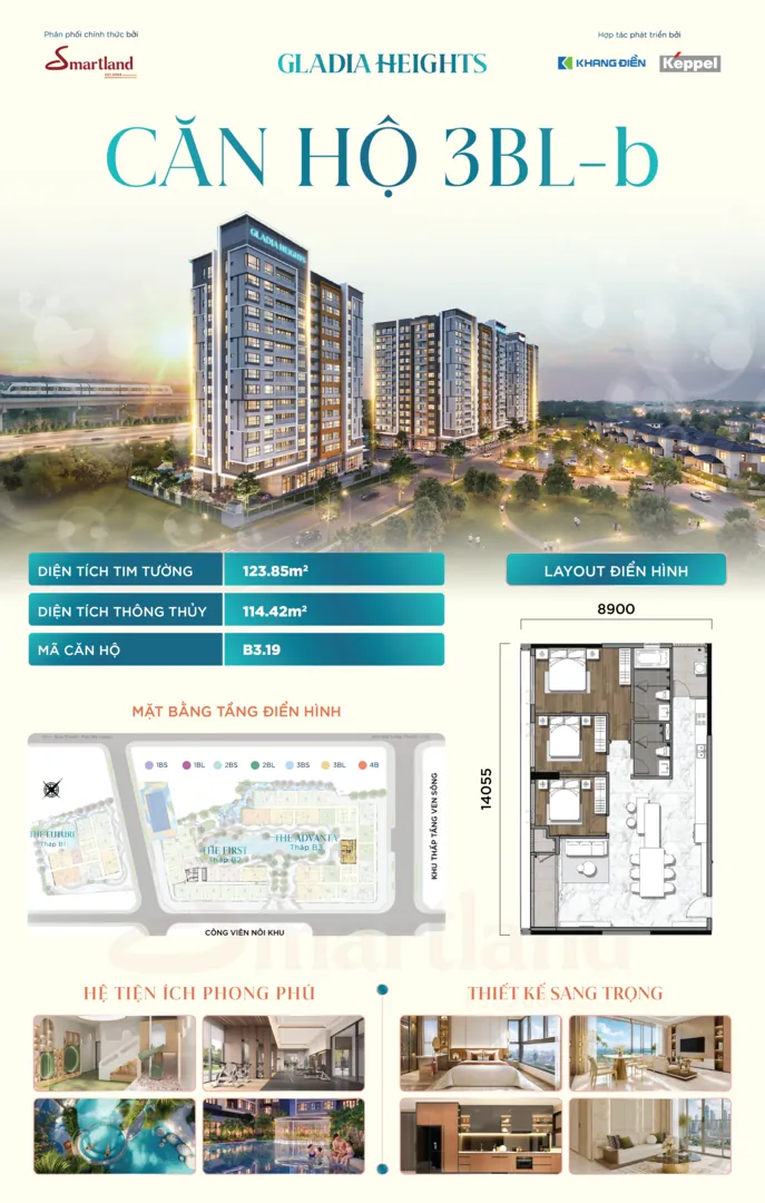 Chi tiết căn hộ 3BL-b — Gladia Heights
