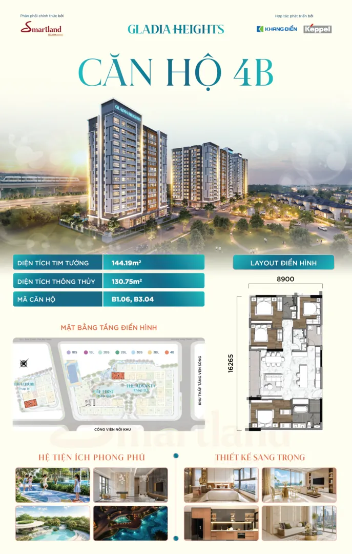 Chi tiết căn hộ 4B — Gladia Heights