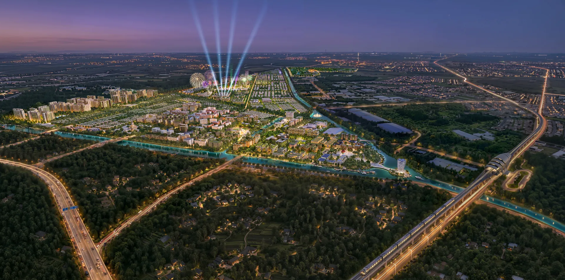 Phối cảnh trục giao thông chính trong khu đô thị Vinhomes Saigon Park