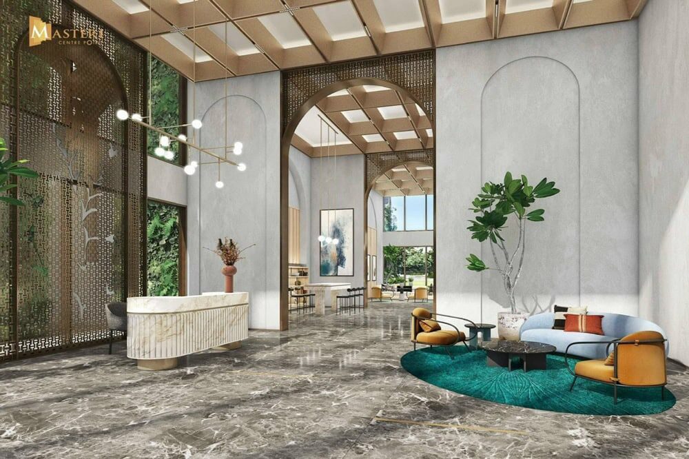 Khu lounge trong sảnh tại một dự án Masteri đã bàn giao