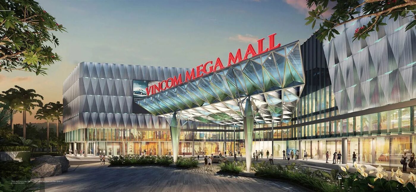 Phối cảnh trung tâm thương mại Vincom Mega Mall trong khu đô thị
