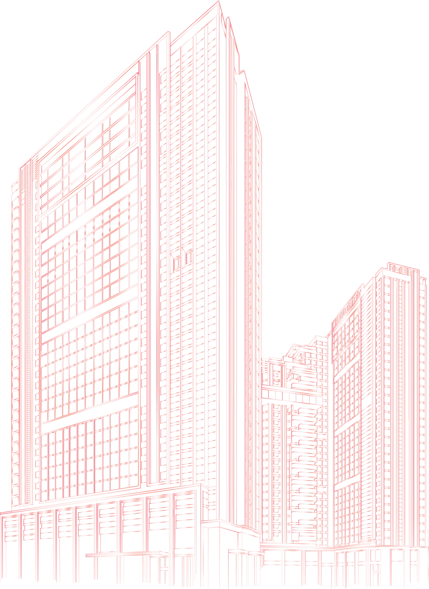 Phác thảo đường nét facade hai tòa tháp Nam Mekong Grand Plaza