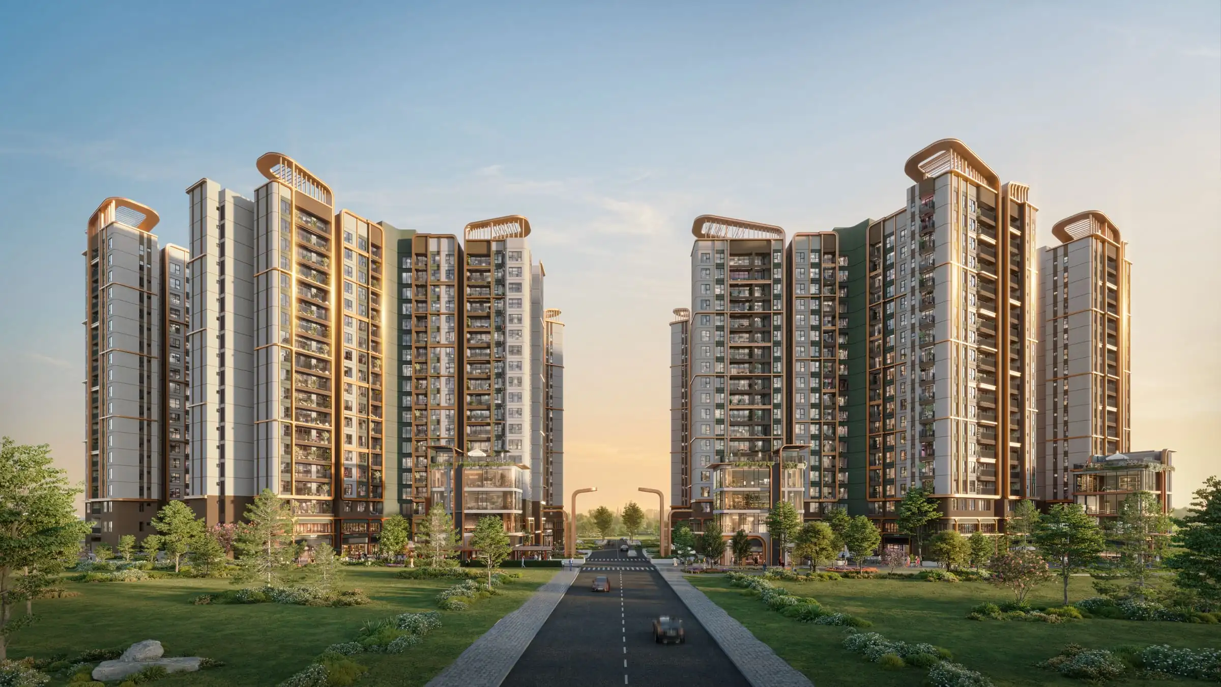Phối cảnh mặt đứng các cụm tháp Norton Park