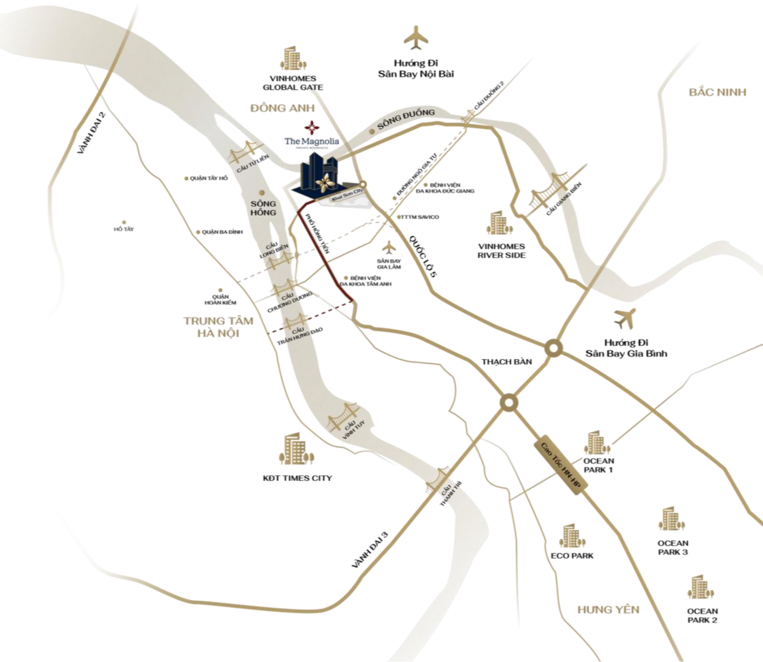 Vị trí The Magnolia — Bản đồ kết nối