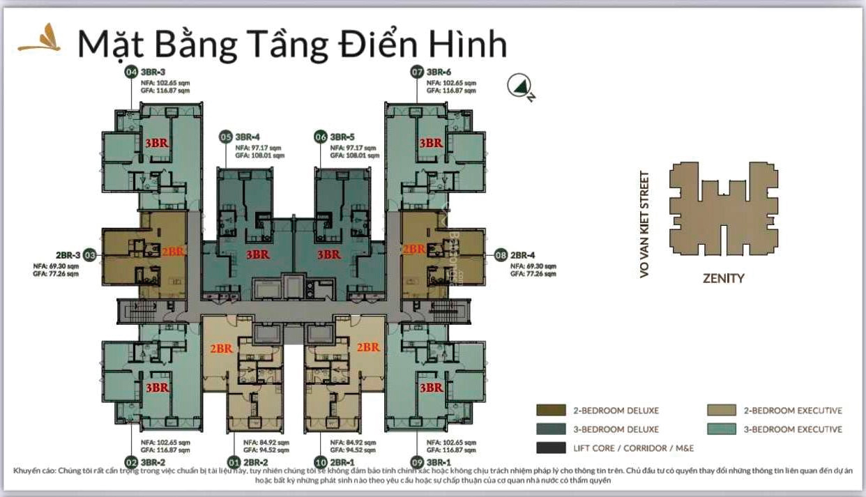 typical floor plan of Zenity