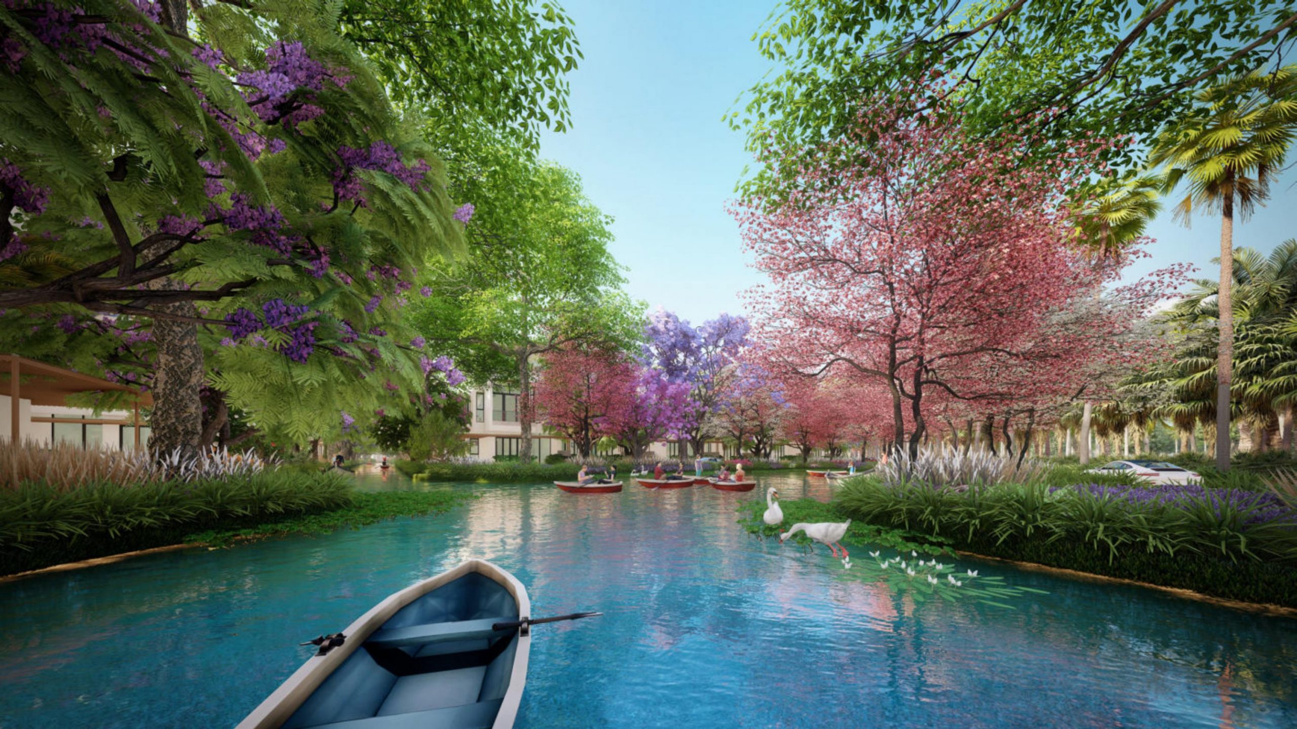 Công viên Four Seasons Park - thiết kế xanh Charm Resort Ho Tram - vào mùa xuân