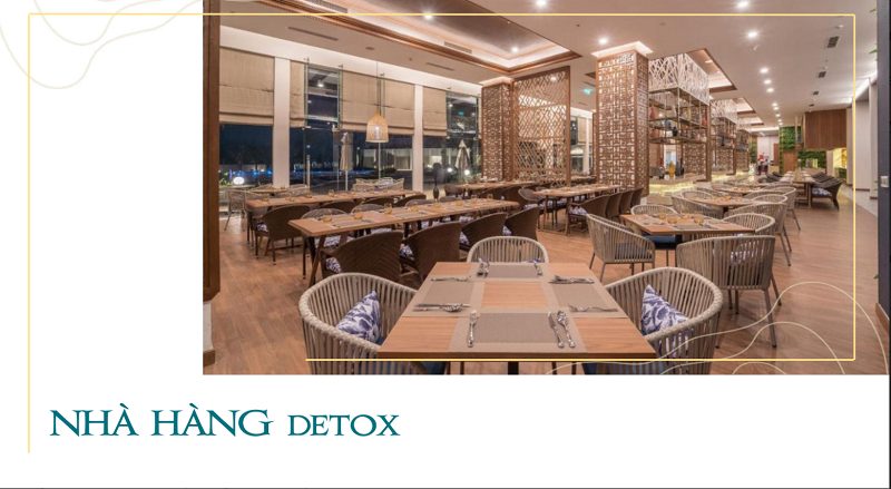 Phối cảnh nhà hàng Detox tại trung tâm chăm sóc sức khỏe Charm Resort Ho Tram