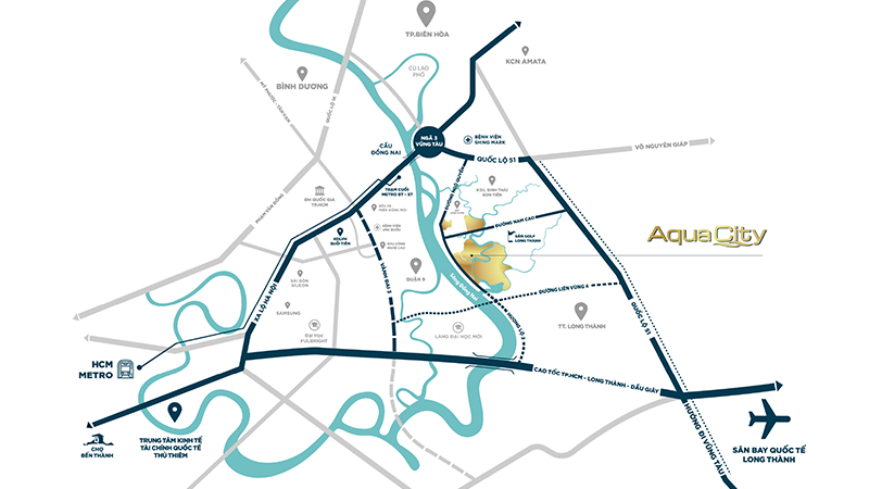 Bản đồ vị trí Aqua City 