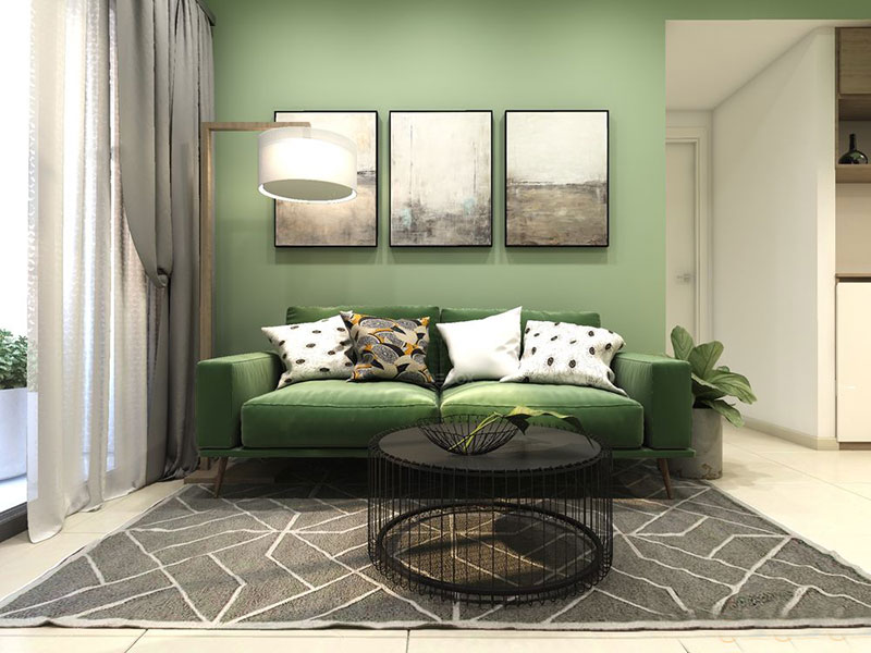 Hình minh họa màu sắc căn hộ chung cư được sử dụng trong phòng khách
