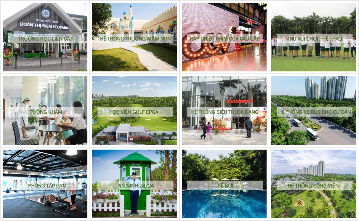 Tiện ích nội khu Ecopark Nhơn Trạch Đồng Nai