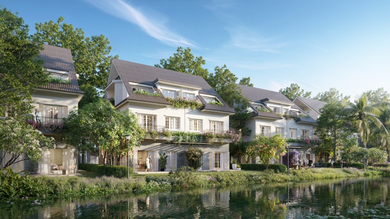 Phối cảnh Riverwalk Villa song lập bên mặt nước