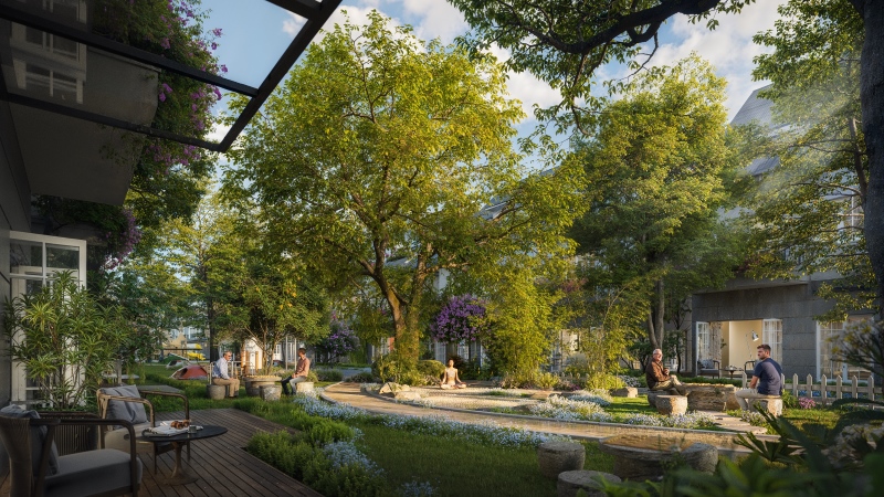 Phối cảnh vườn thư giãn tại Central Island