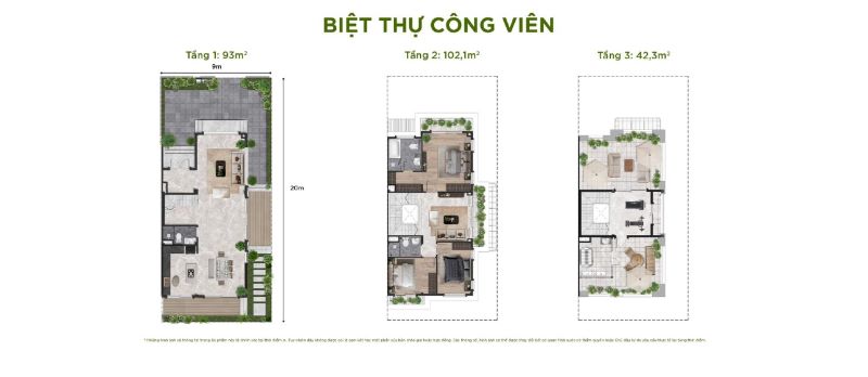 Mặt bằng thiết kế Biệt thự công viên Central Bay Ecopark
