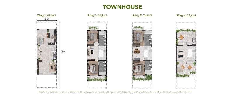 Mặt bằng thiết kế Townhouse Central Bay Ecopark