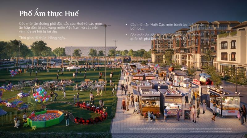 Tiện ích Menas Zone Vỹ Dạ: Phố ẩm thực Huế