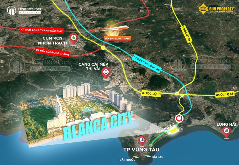 Vị trí chiến lược của Blanca City là một trong những lý do giúp nhà đầu tư đưa ra quyết định có nên đầu tư Blanca City không