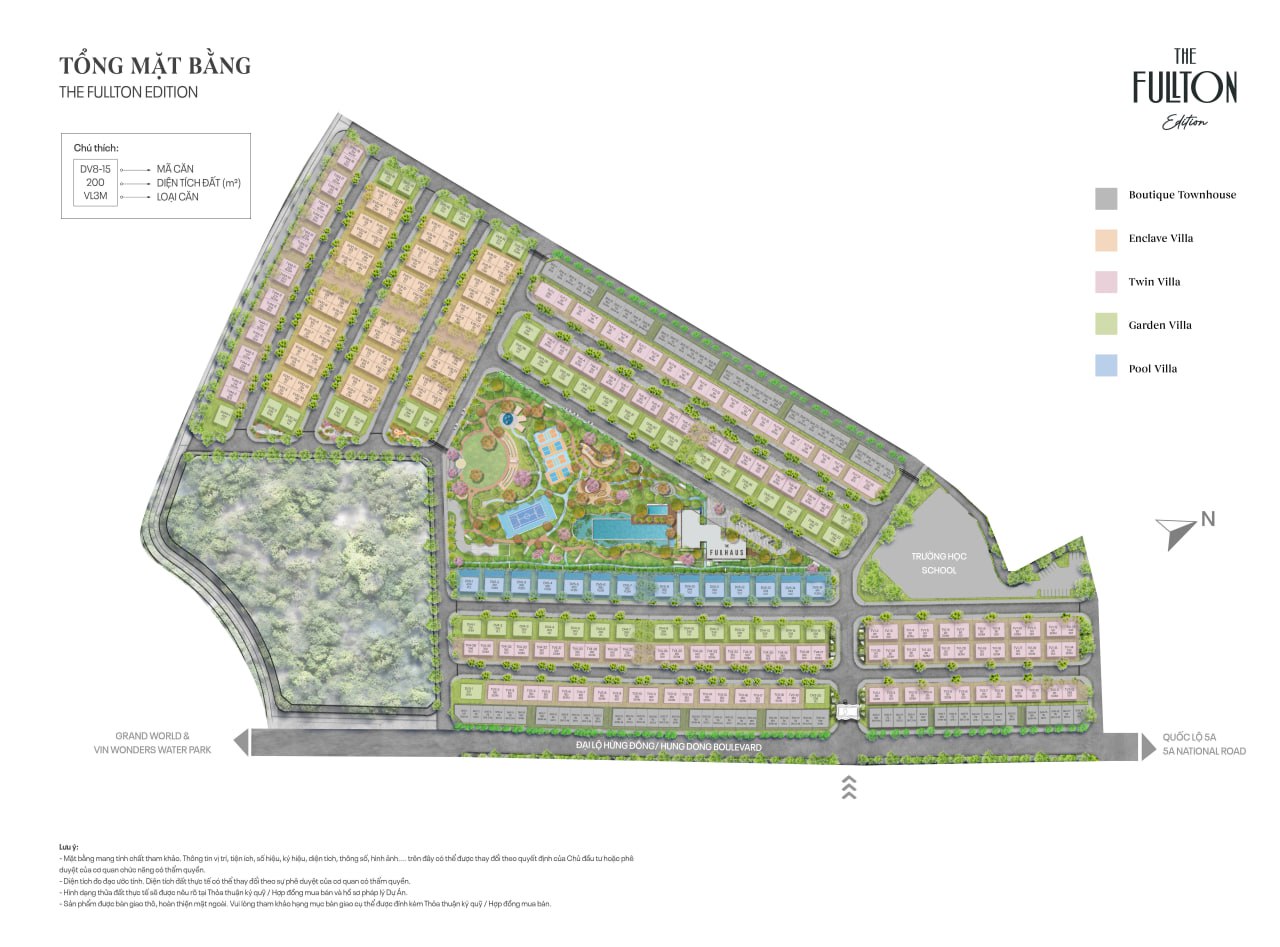 Phối cảnh tổng thể The Fullton Edition – khu compound biệt thự cao cấp tại Hưng Yên