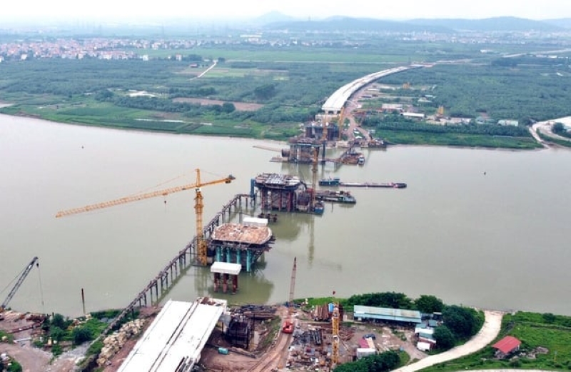 Công trường khởi công cầu Kênh Vàng tháng 9/2024 – dự án hạ tầng hơn 2.100 tỷ đồng.
