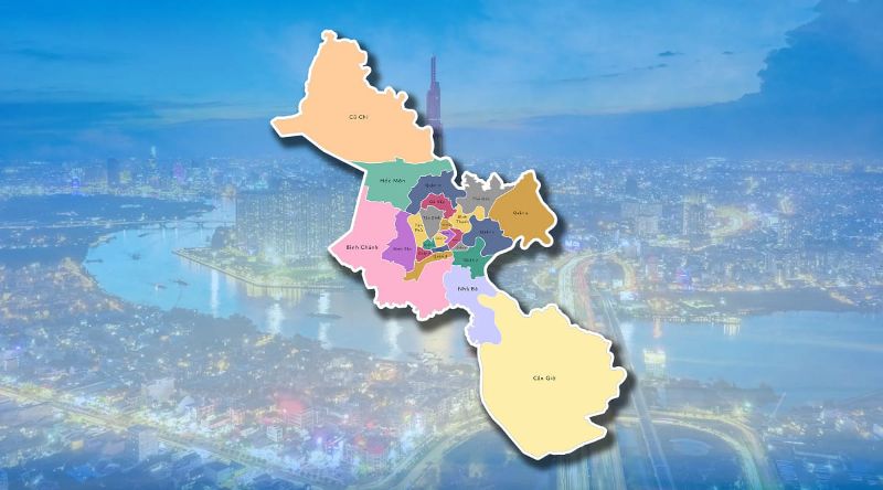 BẢN ĐỒ TPHCM MỚI SAU SÁP NHẬP: CẬP NHẬT ĐẦY ĐỦ 168 PHƯỜNG, XÃ