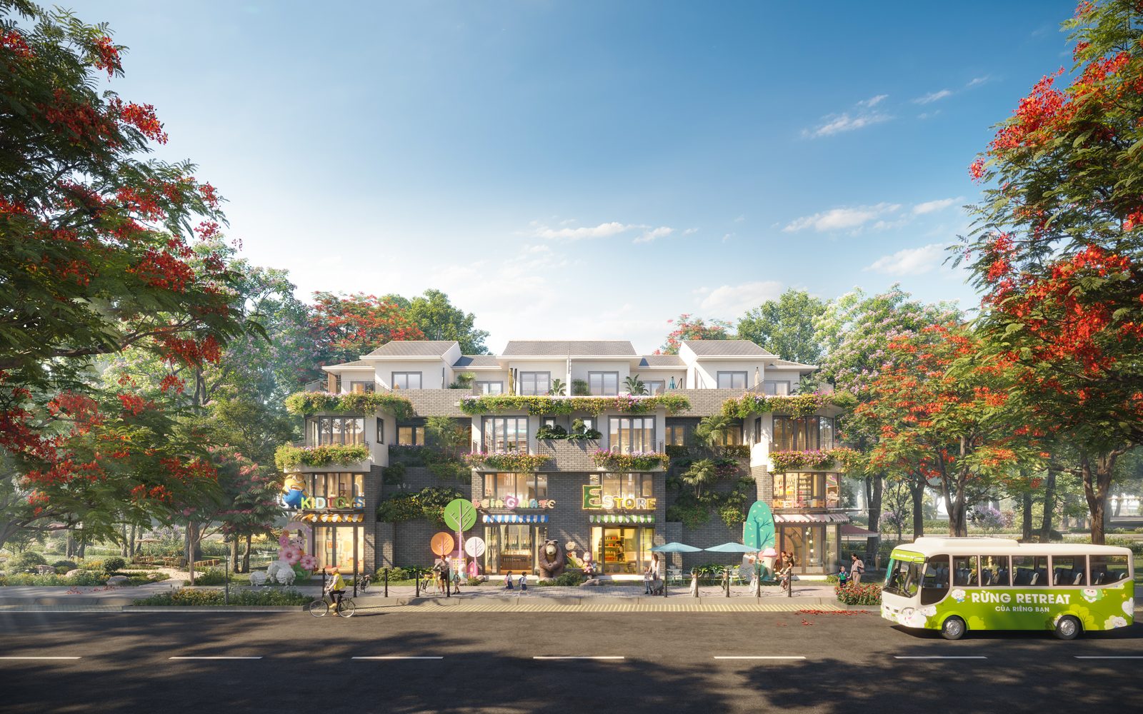 Nhà phố Đại lộ Rừng Phượng tầng trệt cao 6m dành cho kinh doanh