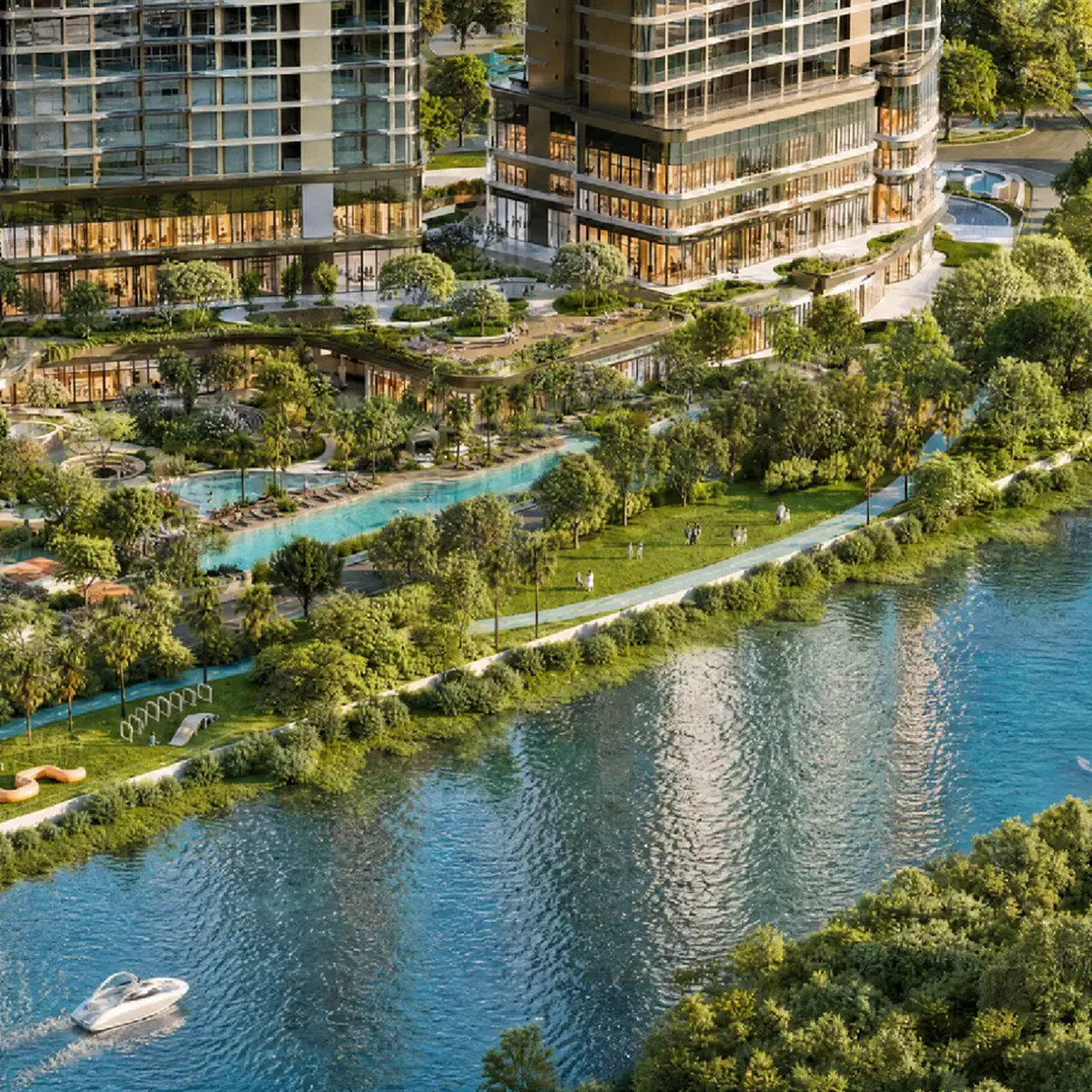 Công viên ven sông Giồng Ông Tố trong khu Palm City, cạnh vị trí Palm River
