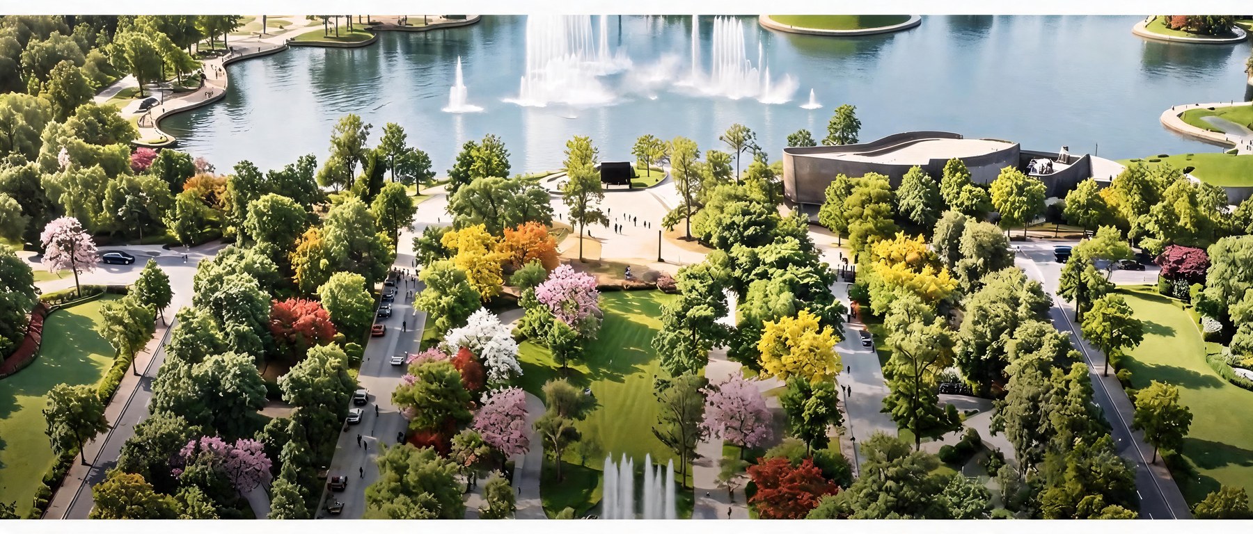 phối cảnh công viên và hồ điều hòa trung tâm khu đô thị Forestia Park