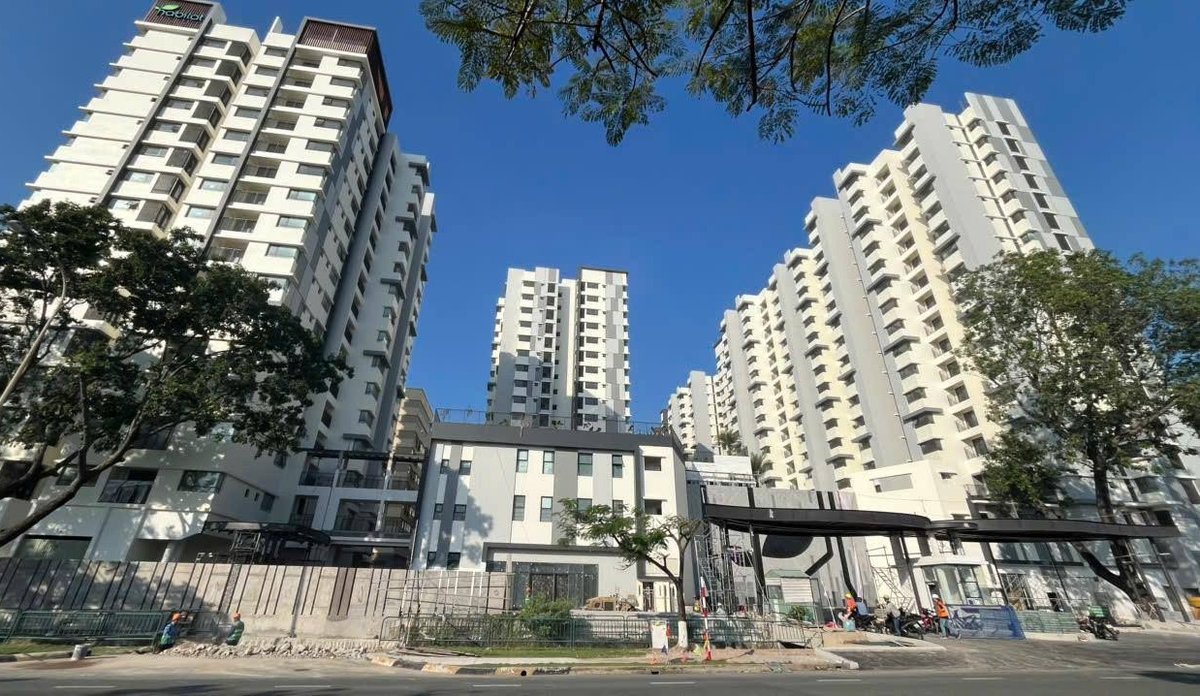 các tòa the habitat bình dương giai đoạn 3 nhìn từ đại lộ hữu nghị vsip 1
