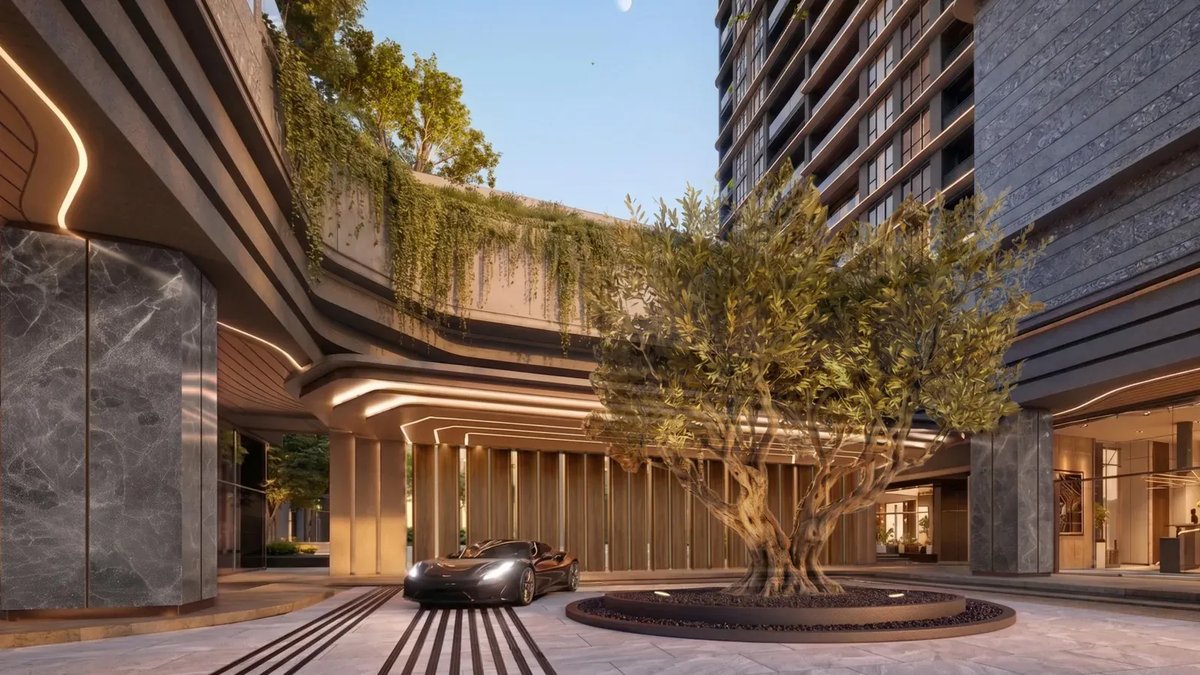 Sảnh đón xe có mái che của Maison Privée