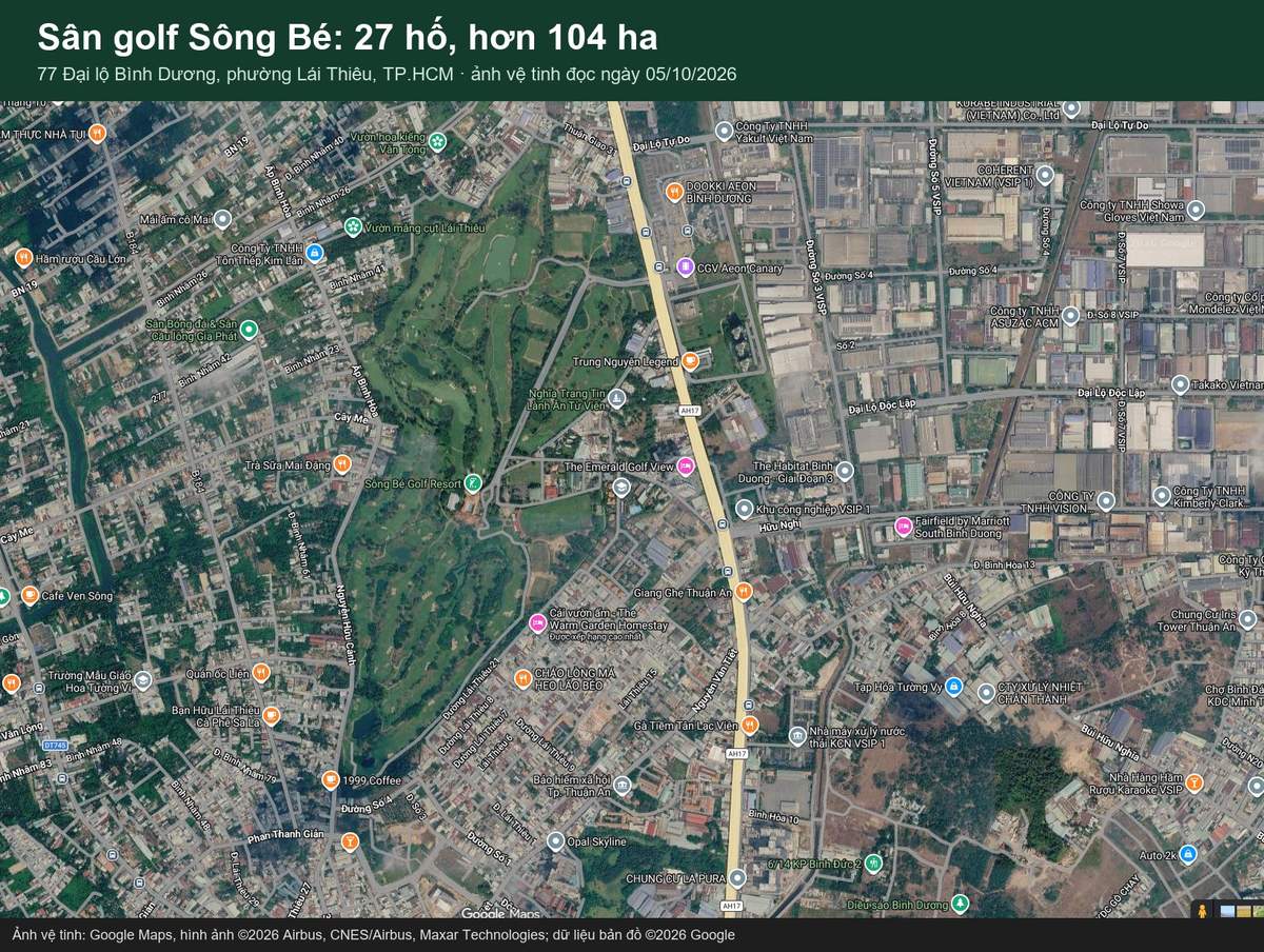 Sân golf Sông Bé: địa chỉ, quy mô 27 hố và thông tin tổng quan