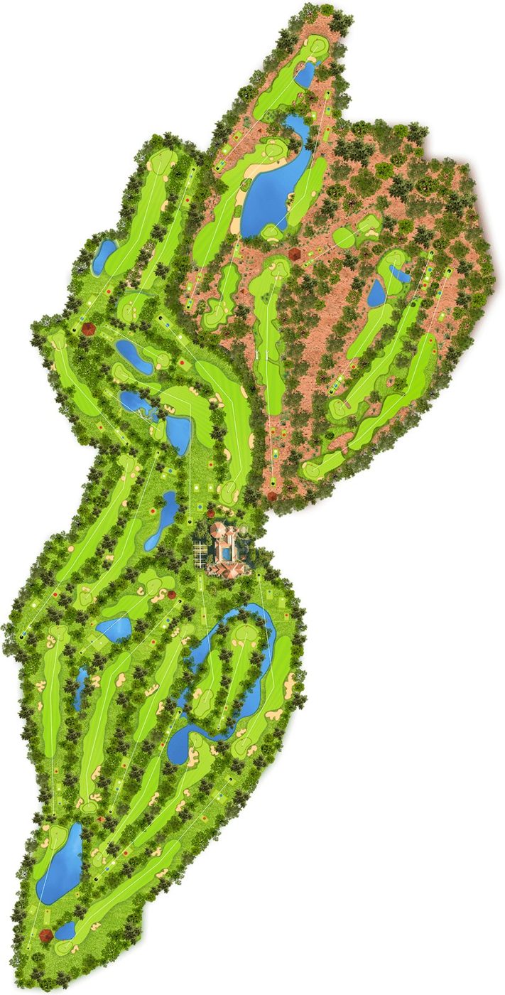 sơ đồ tổng thể 27 hố sân golf sông bé
